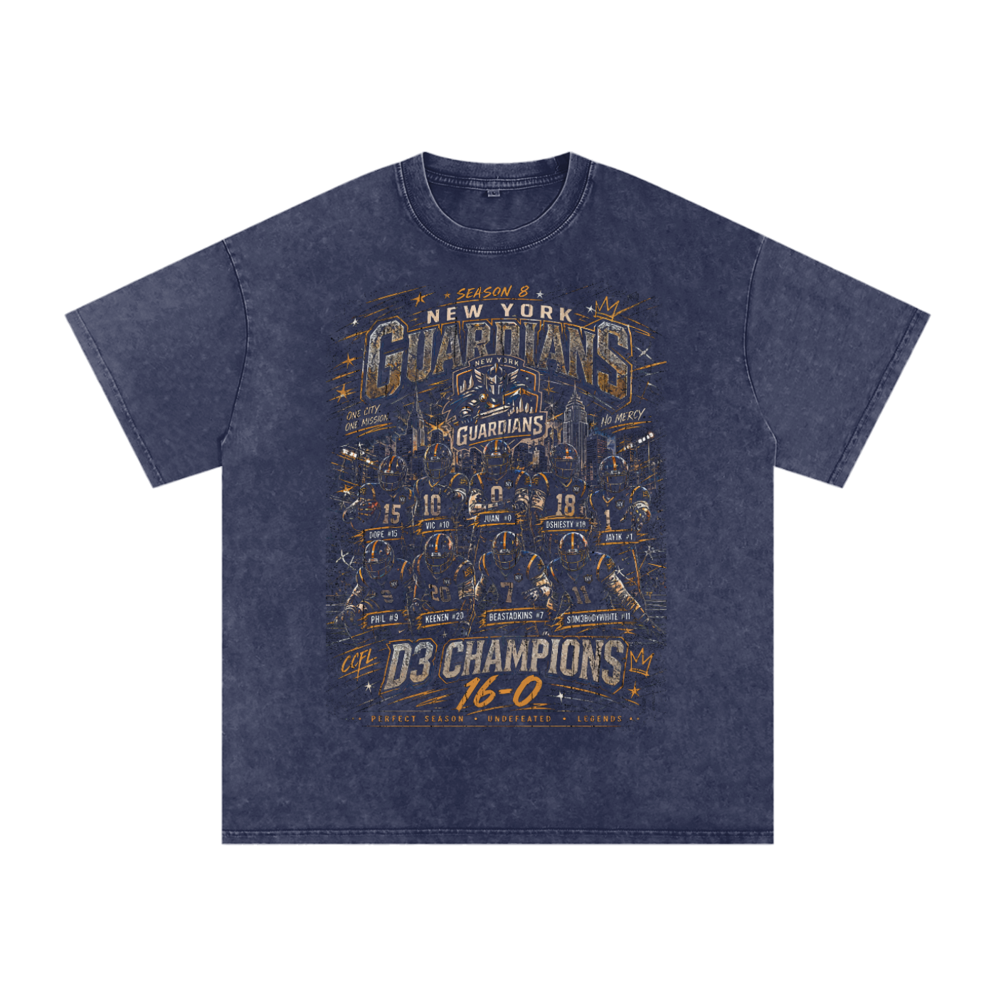 NYG x TIE Championship Snow Washed Oversized Cotton T-Shirt