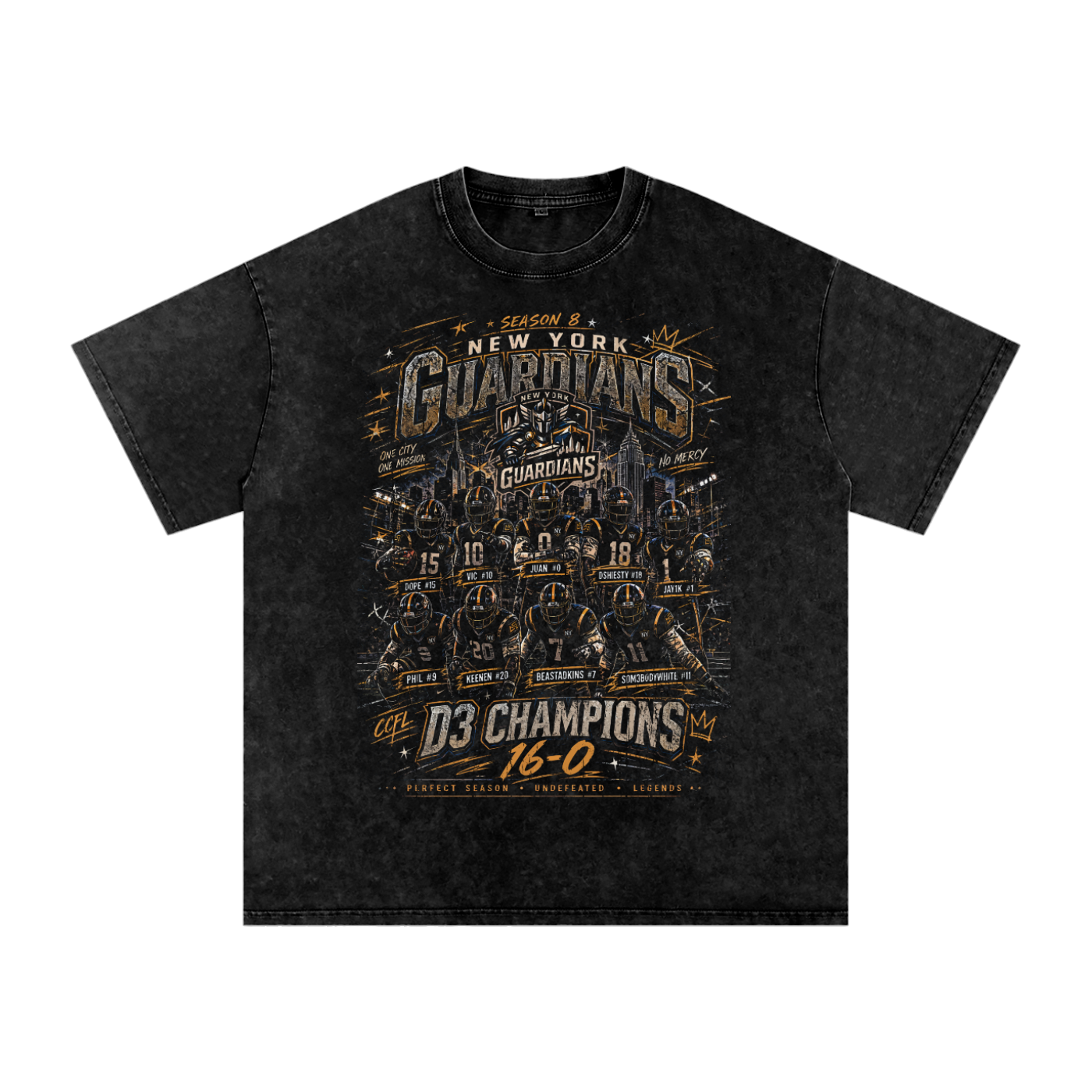 NYG x TIE Championship Snow Washed Oversized Cotton T-Shirt